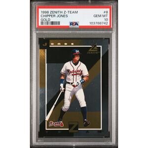 1998 Zenith Z-Team Gold #8 Chipper Jones PSA 10 Gem Mint Atlanta Braves - Pop 2